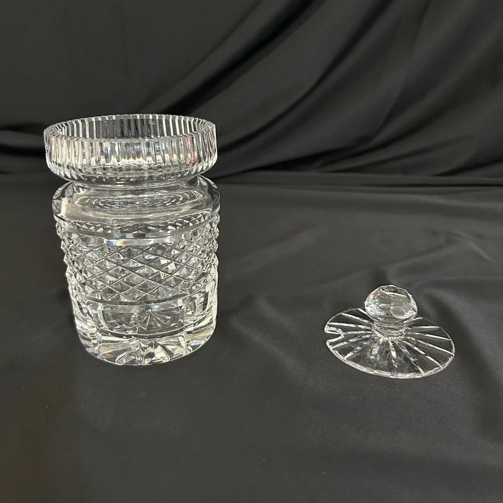 Vintage Waterford Castlemaine‎ Cut Crystal Honey Jar With lid Condiments